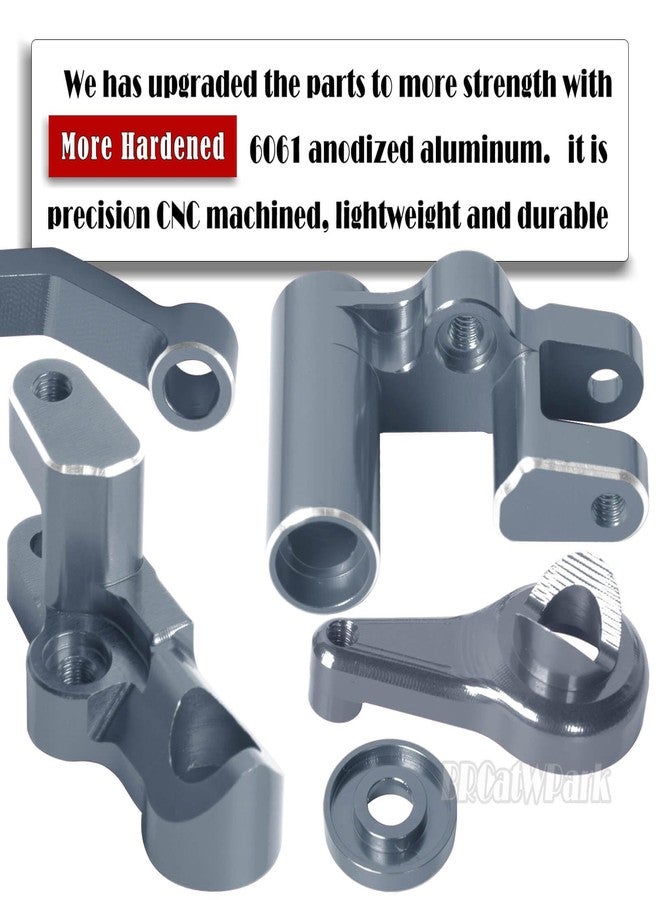 BRCatWPark Aluminum Steering Bellcranks Drag Link w/Ball Bearings Upgrades Part for 1/10 Slash 4X4 VXL/Rustler 4X4 VXL/Stampede 4WD VXL,RC Servo Saver Set Hops up,Titanium - Image 3
